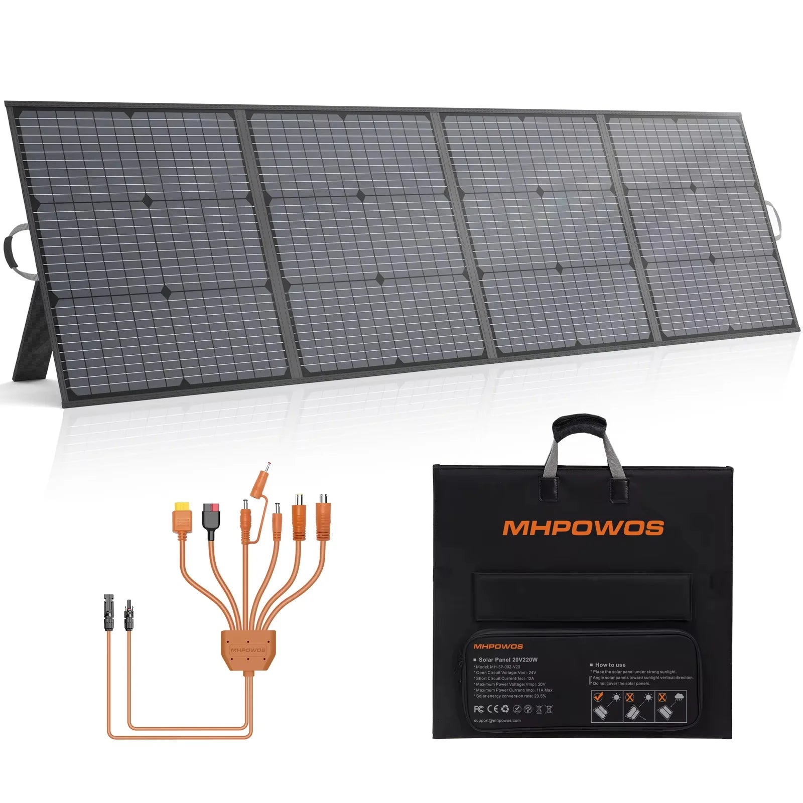 220W Foldable Solar Panel 20V Charger for Camping and RV