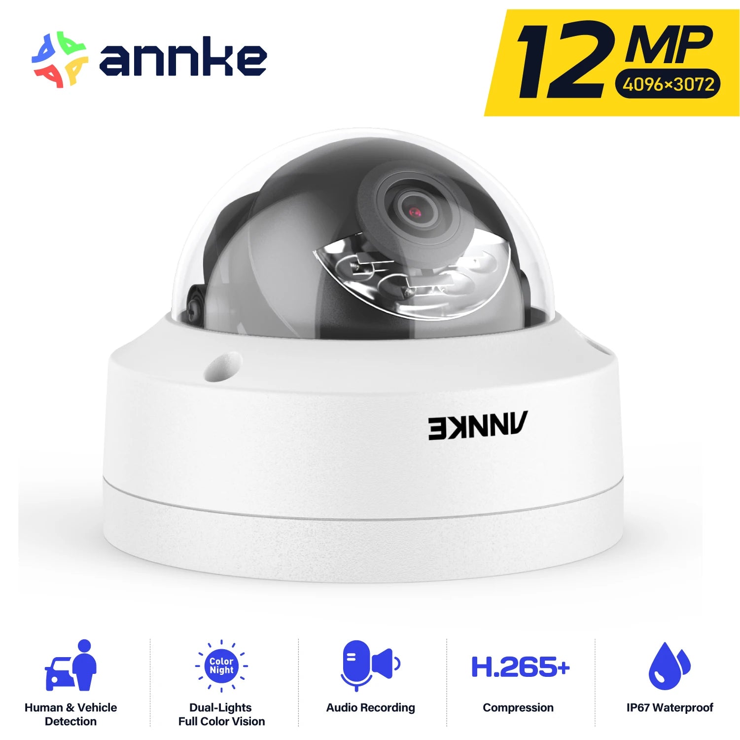 ANNKE 12MP PoE Outdoor Security Camera with Dual Light