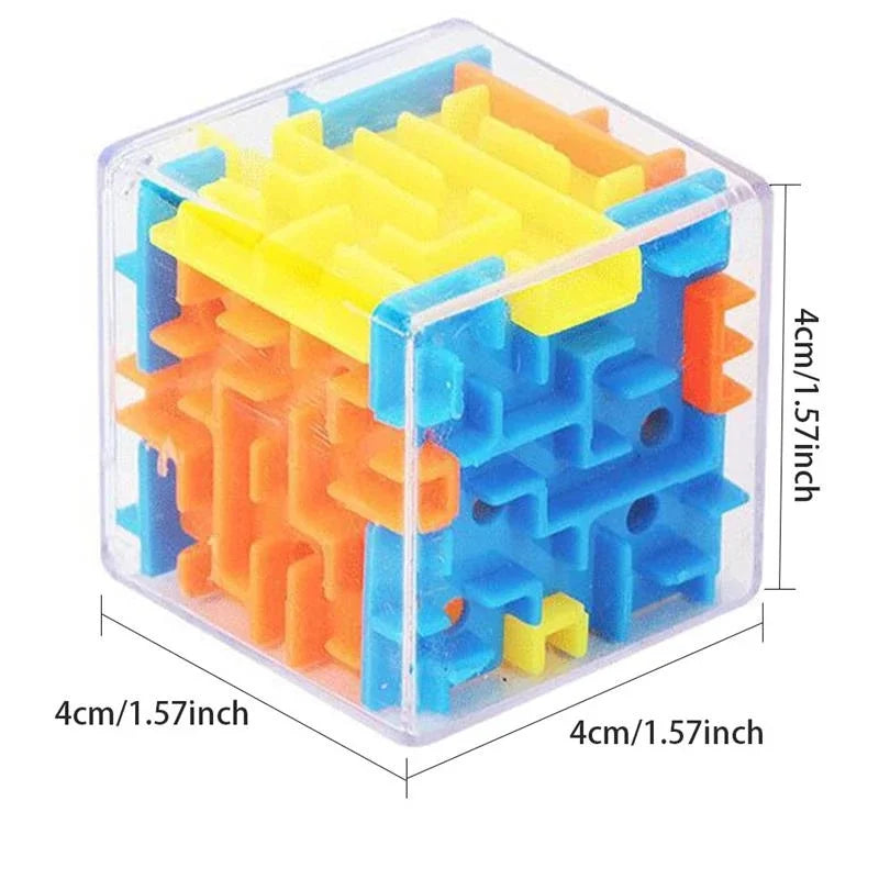 mini 3D Maze Magic Cube Six-sided Transparent Puzzle Speed Cube Rolling Ball Cubes Maze Toys For Children Stress Reliever Toys 