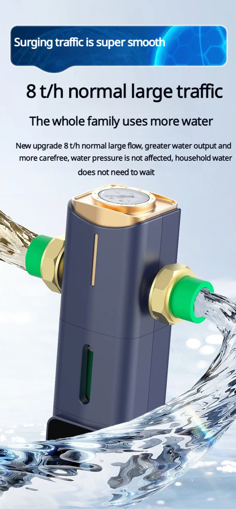 8000L/H Central Water Pre-Filter with Auto Self-Cleaning