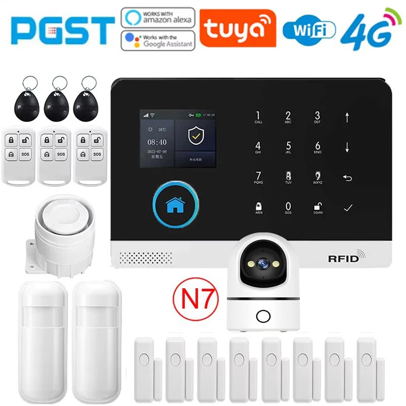Home Wireless Alarm System 4G WiFi Tuya App Control