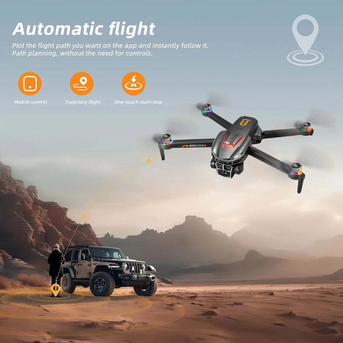 Podofo Drone 4k Professional Dual Camera  Mini Helicopter Quadcopter Toy Obstacle Avoidance Foldable RC Drone Headless Mode Mini Drones