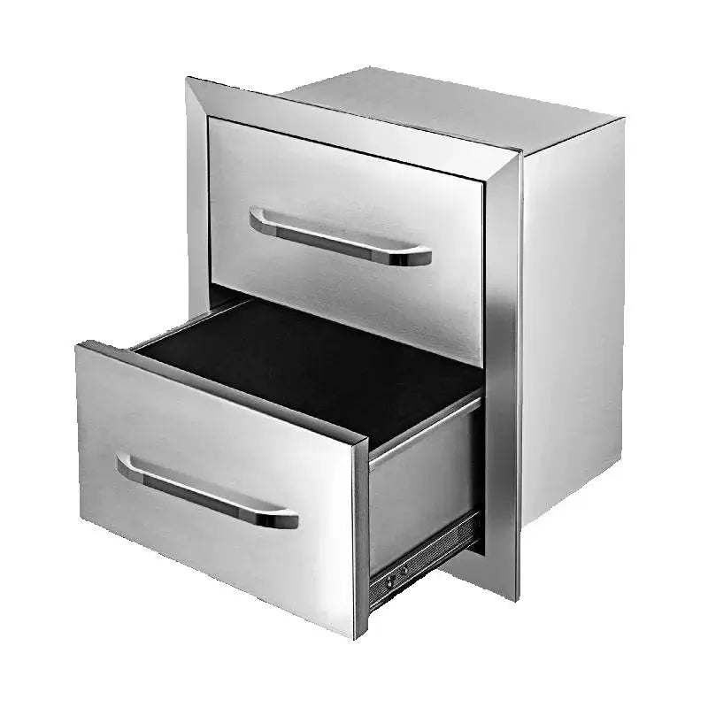 Stainless Steel Outdoor Kitchen Drawers Double Storage BBQ Island