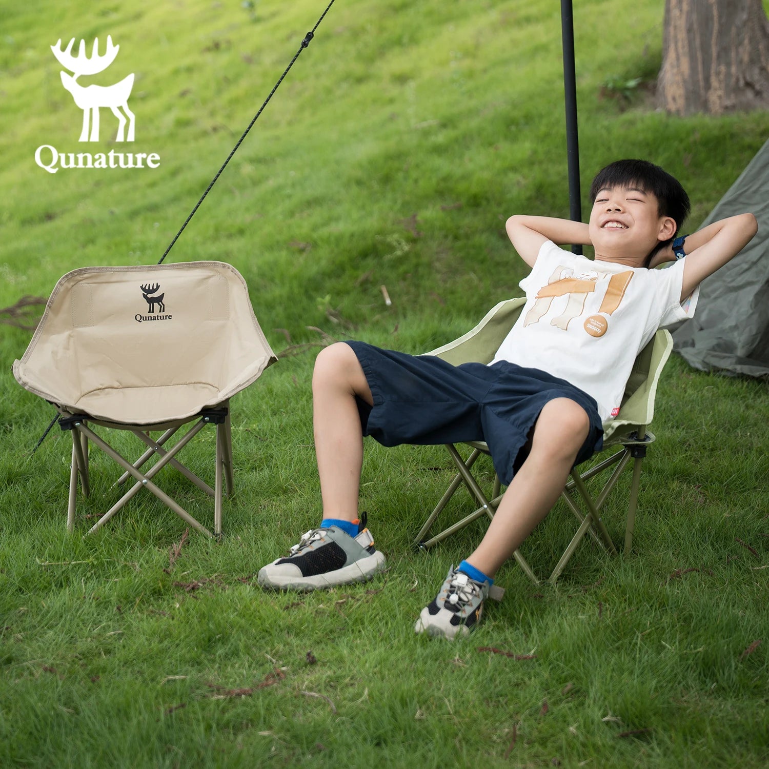 Folding Camping Chair Portable Steel Frame Picnic & Travel Seat
