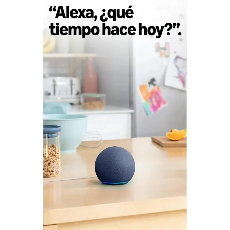 Coluna inteligente Wi-Fi compacta com botão de desligar o microfone