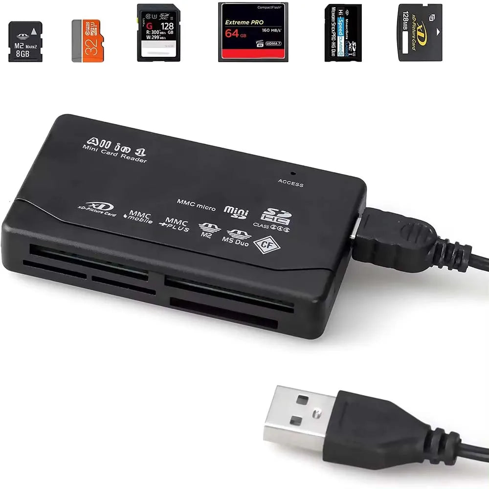 Czytnik kart USB obsługujący wiele formatów, 6 w 1 lub 8 w 1
