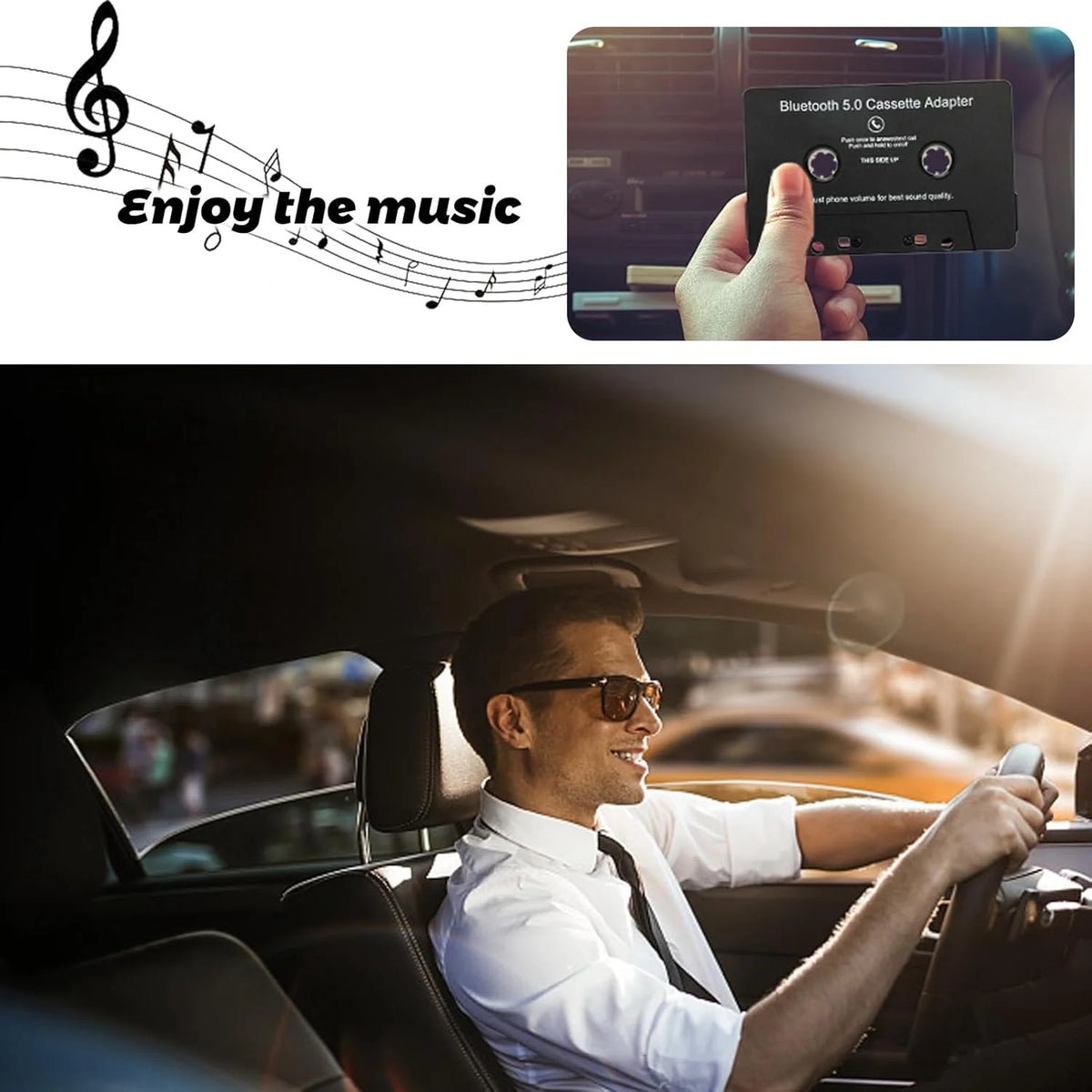 Adaptador de audio de cassette Bluetooth