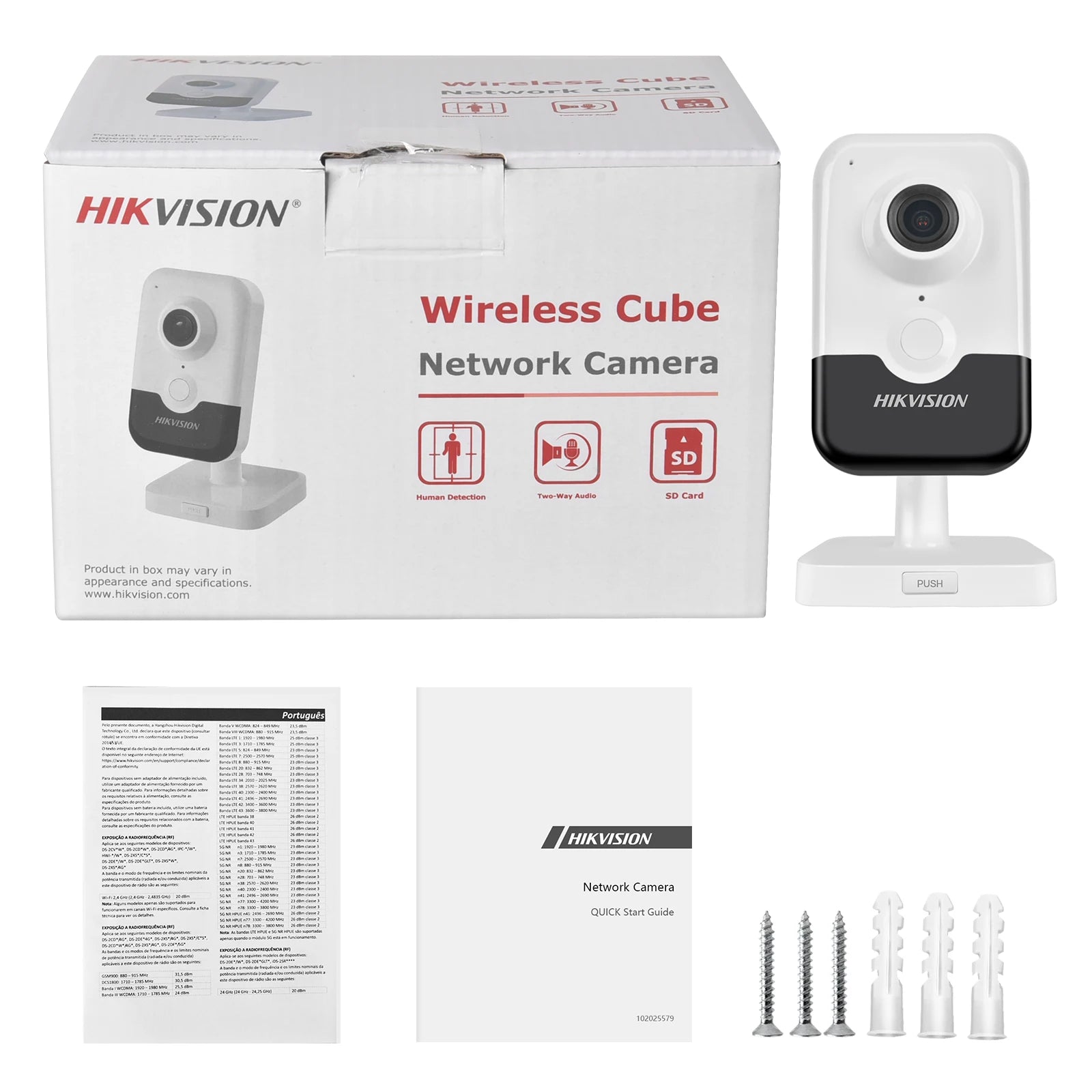 Hikvision 4MP Wi-Fi IP Camera DS-2CD2443G2-IW Indoor Human Body Detection Cube IR Network Camera PoE Two-way Audio SD Card Slot 