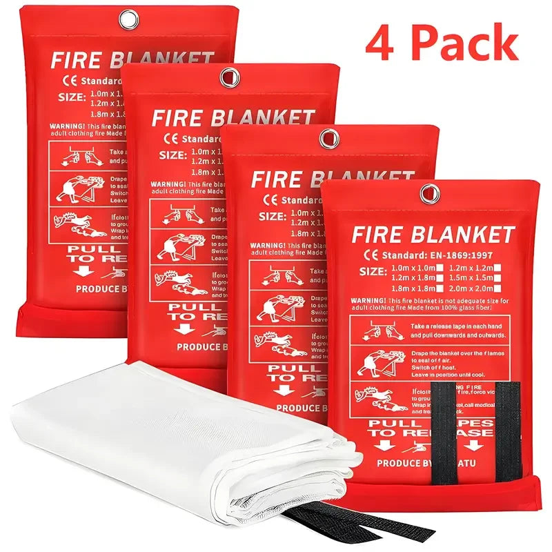 Emergency Fire Blanket 4 Pack for Kitchen and Home Safety