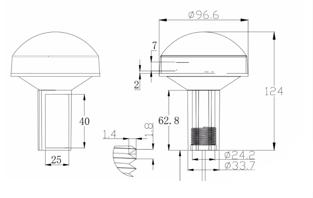 GPS Receiver Antenna RS232 NMEA0183 12V/24V Marine