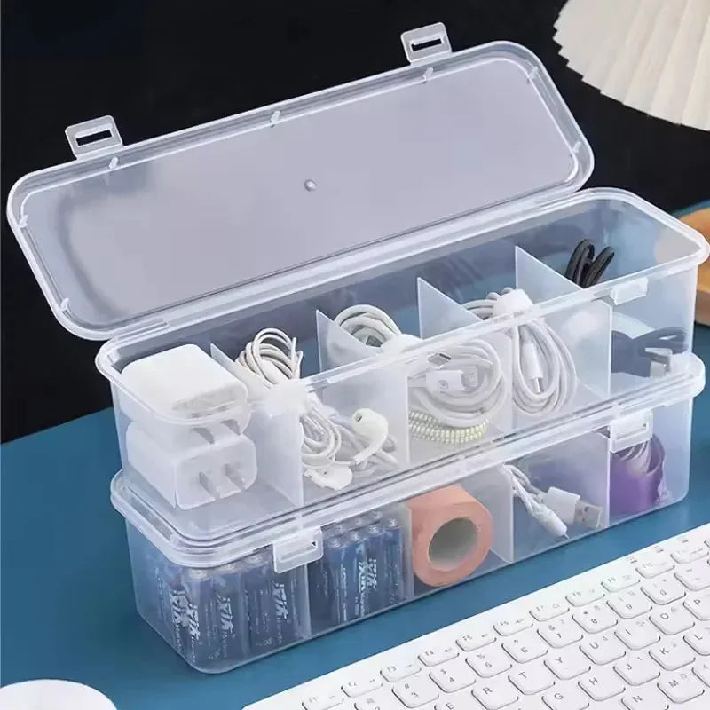 Clear Cable Storage Box with Lid