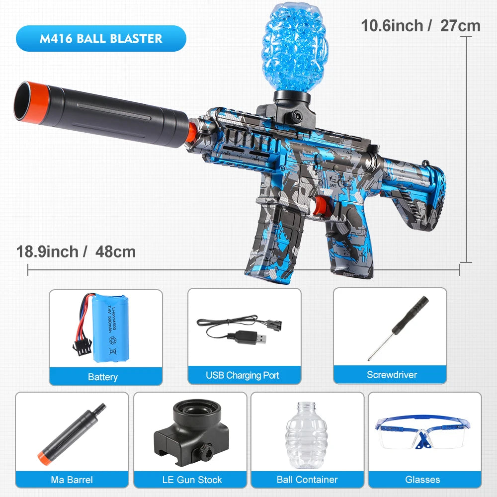 M416 Electric Ball Blaster Toy Gun - High-Speed, Metallic Finish, Rechargeable - Halloween Thanksgiving Gift(Bullets Excluded) 