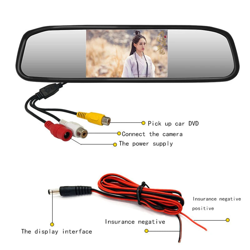 Rearview Mirror Parking Sensor System with 4 Radar Probes