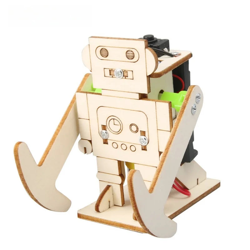 Drewniany zestaw DIY do złożenia chodzącego robota