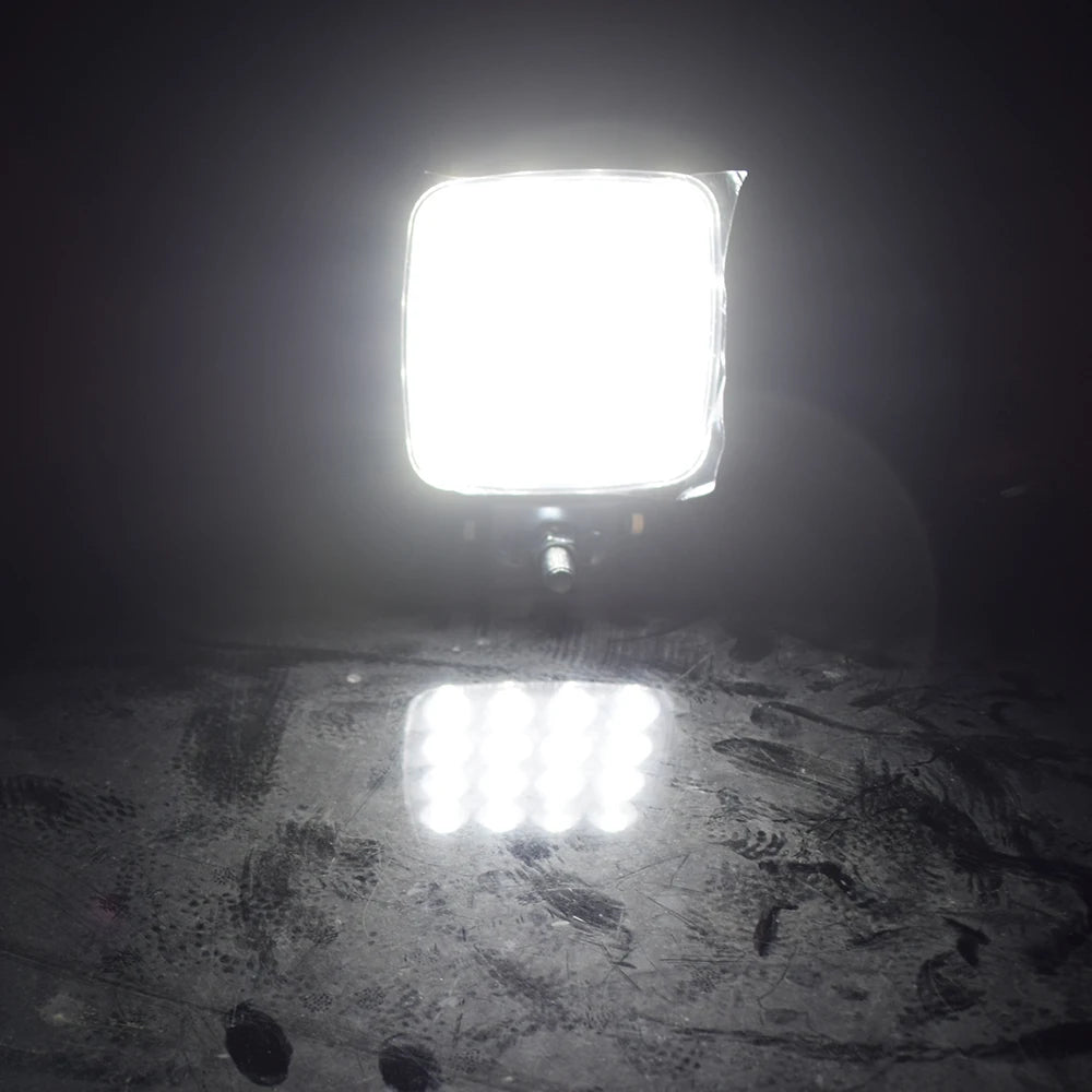 4 inch LED Flood Light Excavator Squar Forklift Tractor Heavy Duty Blub Offroad 12V 24V 6240LM  Agricultural vehicles 1