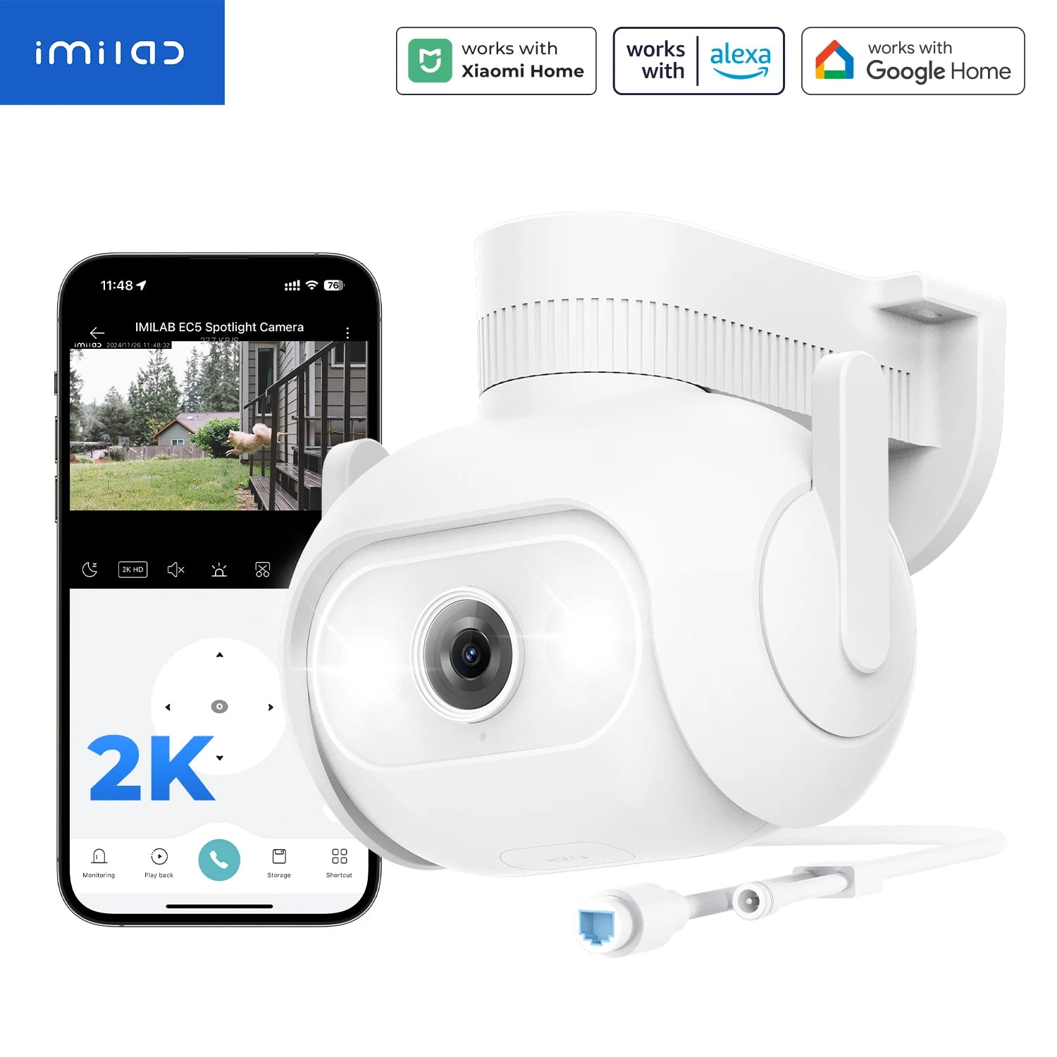 IMILAB EC5 Telecamera Floodlight 2K con tracciamento a 360° e visione notturna