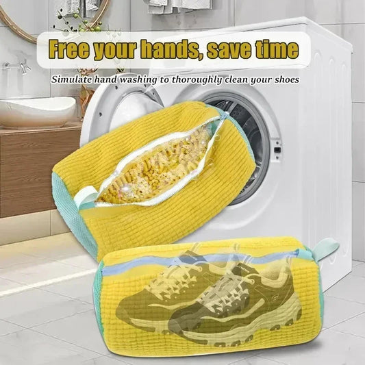1/2PCS Wash Shoes Bag Padded Net Laundry Shoes Protector Fluffy fibers Polyester Washing Shoes Machine Laundry Bag Drying Bags Spy-shop.com