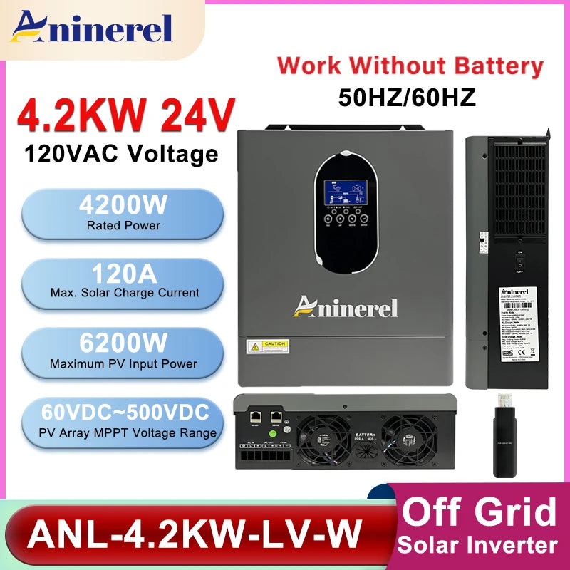 4.2KW 110V Hybrid Off Grid Solar Inverter with 120A MPPT