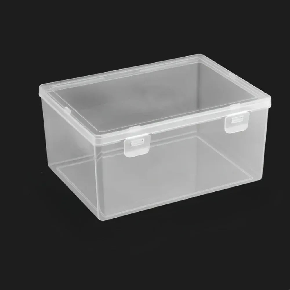 Grande boîte de rangement en plastique transparente et empilable