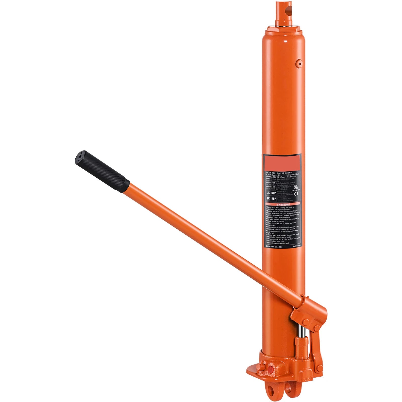 3-Ton Hydraulic Long Ram Jack for Engine Hoists with 26–46" Lift Range