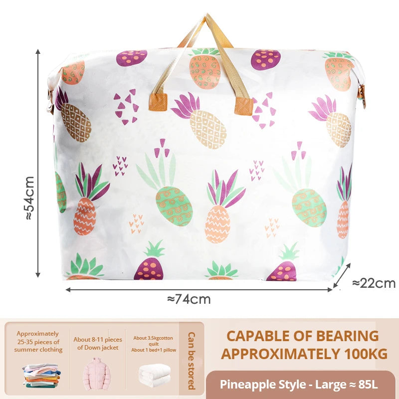 1pc Large Capacity Clothes Storage Bag Organizer With Reinforced Handle For Blankets Bedding Foldable With Zipper Storage Bag 