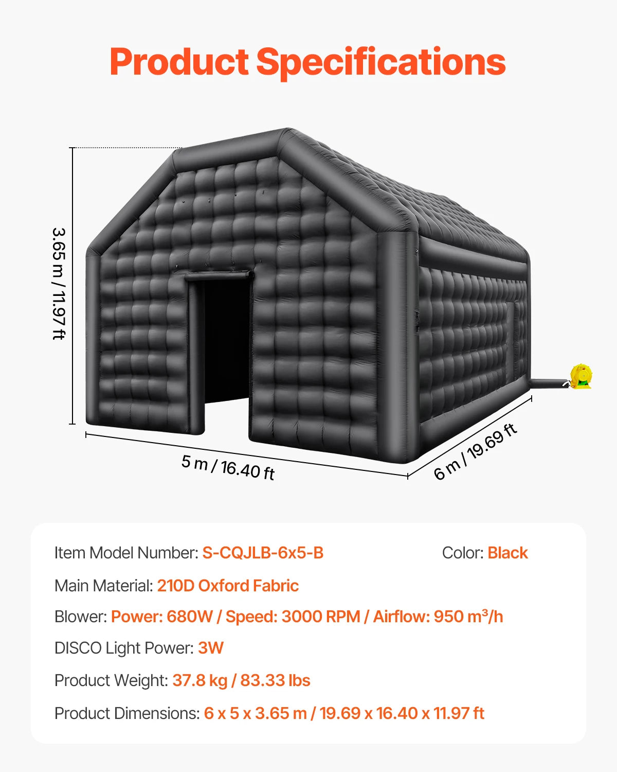 Inflatable Party Tent with Blower and Sandbags
