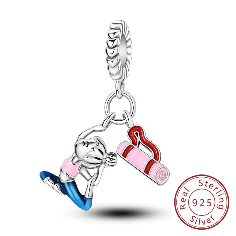 Fit Original 925 Sterling Silver Charms Beads Bow Perfume Bottle Pink Charms for Women Fine DIY Birthday Jewelry Gifts 