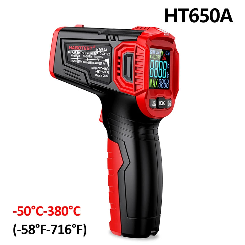 مقياس حرارة بالأشعة تحت الحمراء لقياس حرارة الأسطح - HT650A أو HT650B