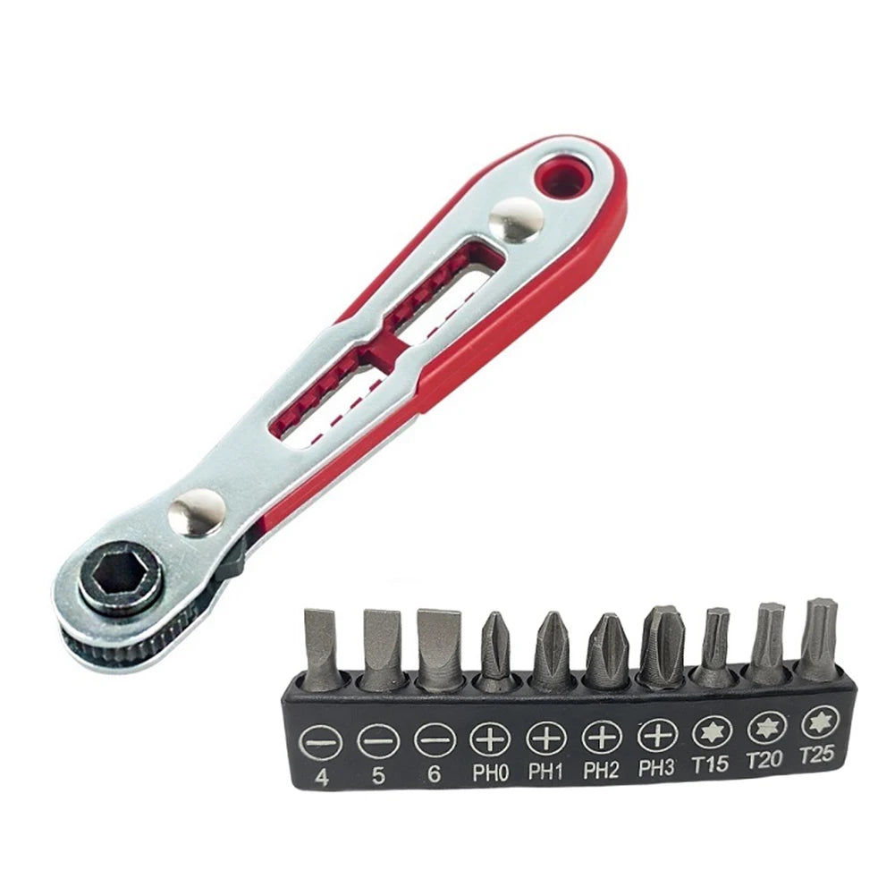 Mini Ratchet Screwdriver Set with 10 Bits