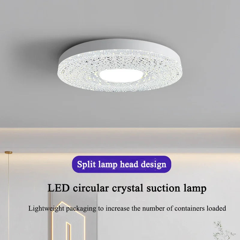 E27 LED-taklampe med skjerm med krystalleffekt