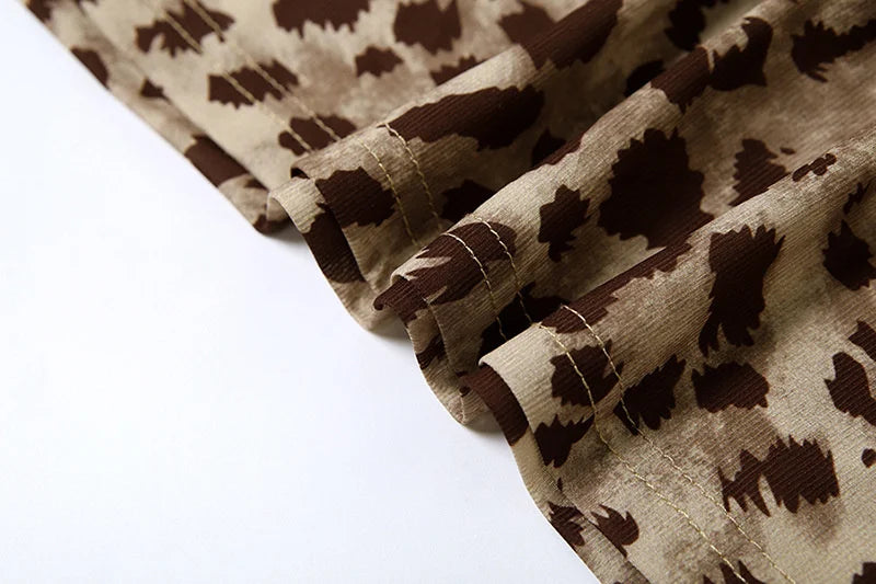 Vintage Leopard Print Sexy Cami Dress Women V Neck Sleeveless Party Dress Fashion 2024 Summer Streetwear Dress 