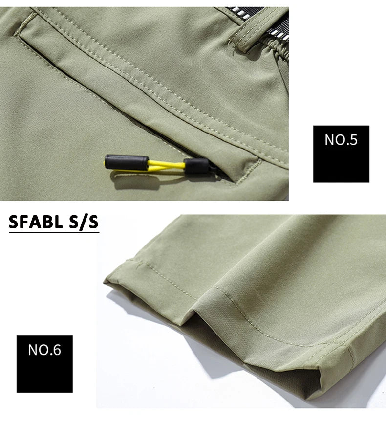 Men’s Quick Dry Hiking Pants Stretch Waterproof Multi Pocket