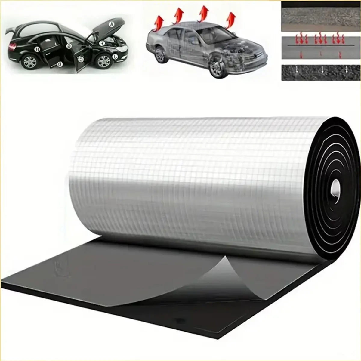 5/10mmCar Thermal Sound Insulation Cotton Roll Self Adhesive Fire Resistant Noise Reduction Mat for Roof Doors Floor Engine Hood