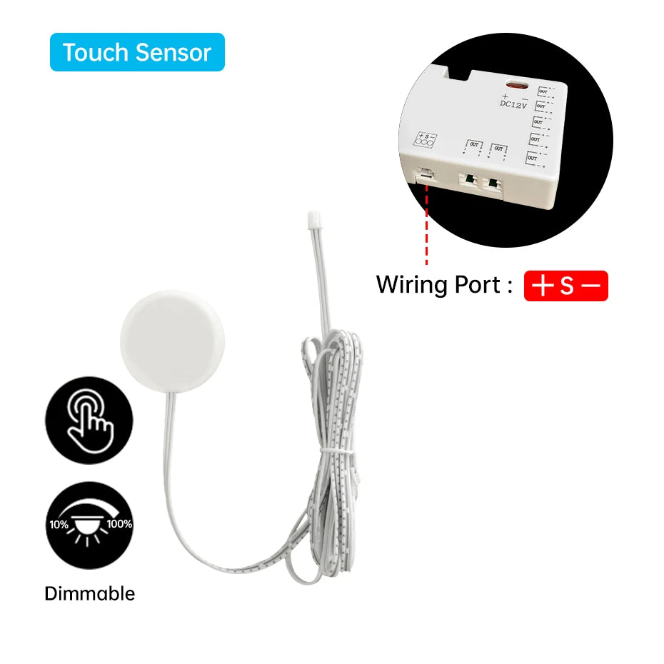 Cabinet LED Sensor Switch, Touch, Motion or Dual-Door Options