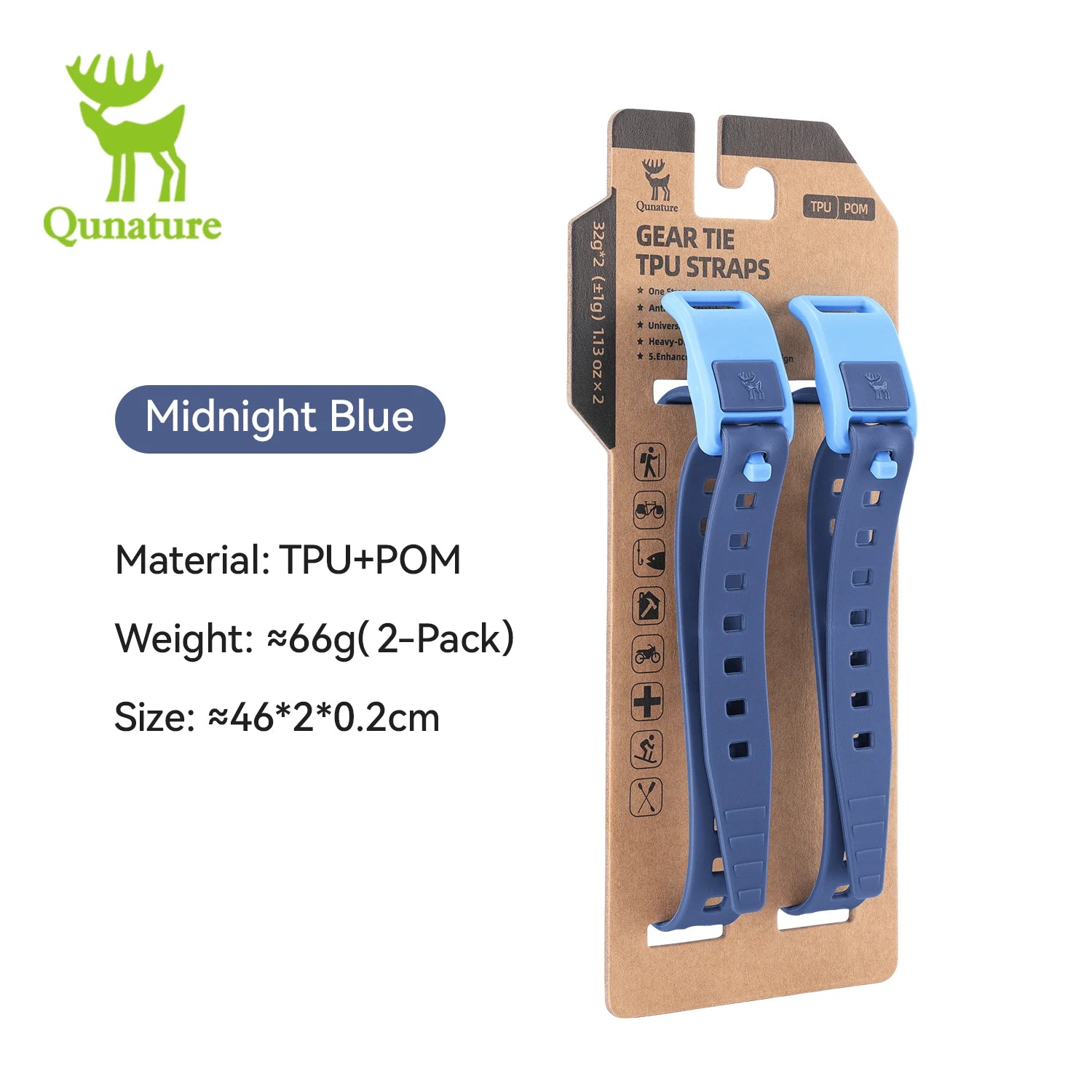 TPU Elastic Outdoor Binding Strap, 460mm Wrap-Around Hold