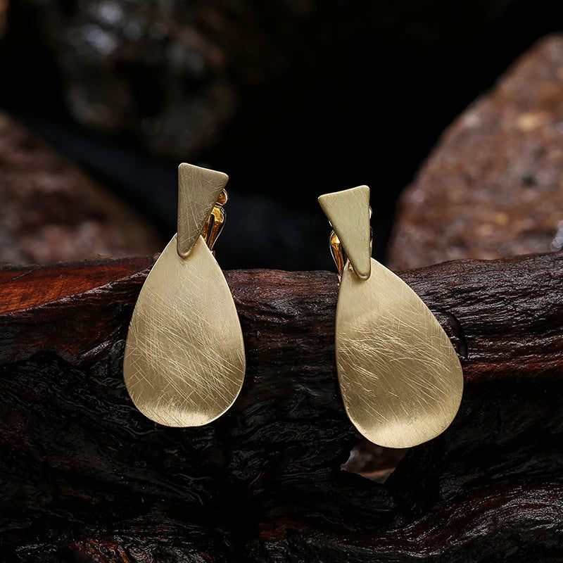 Brushed-Finish Clip-On Earrings – Design Options
