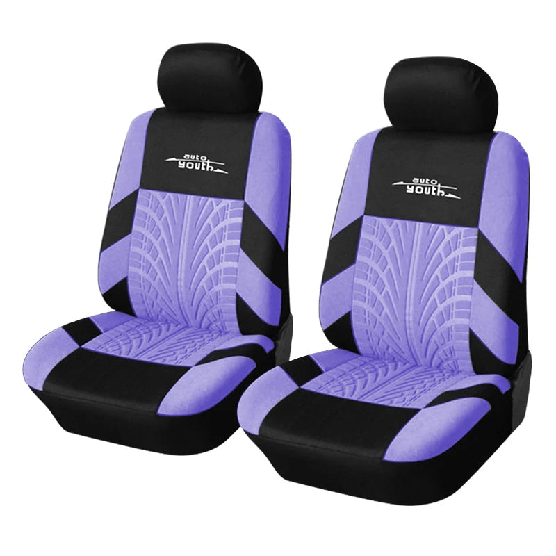 AUTOYOUTH Brand Embroidery Car Seat Covers Set Universal Fit Most Cars Covers with Tire Track Detail Styling Car Seat Protector 