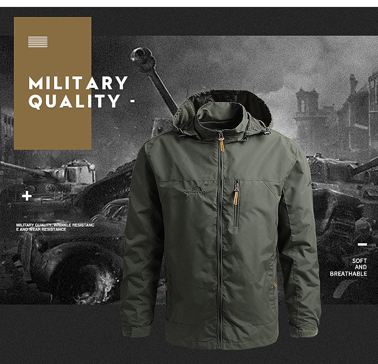 Windbreaker Men Tactical Jacket Waterproof Outdoor Hooded Coat Sports Military European Size S-5XL Field Climbing Thin Outwear 
