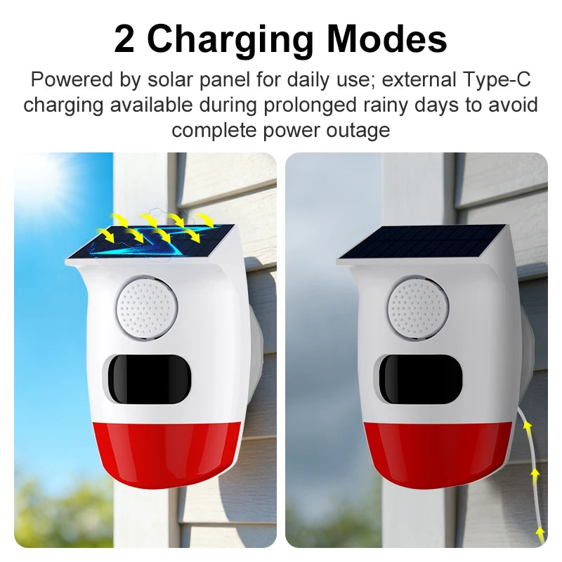 Solar Motion Sensor Alarm with 120dB Siren