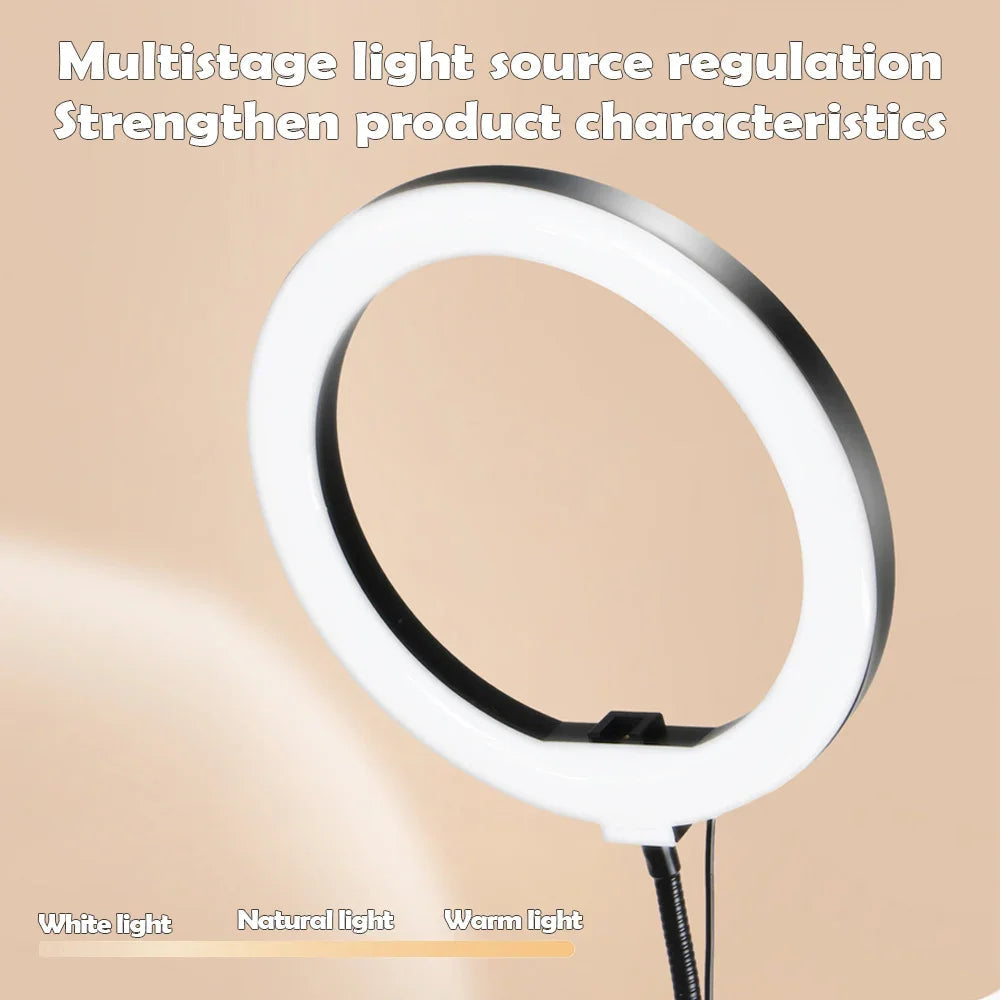 LED Phone live streaming Fill Light with Flexible Robotic Arm Phone Holder Fixed Shooting Recording Live Streaming Selfie Stick 