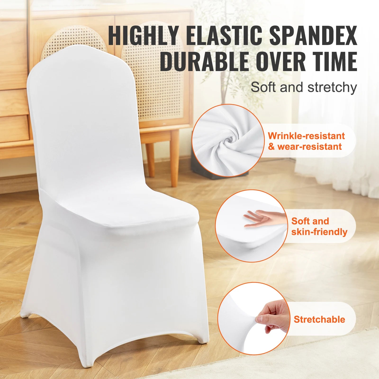 SucceBuy 12-100 pièces Housses de chaise élastiques en spandex universelles, housse de chaise ajustée, avec enveloppe amovible et lavable, pour mariage et fêtes.
