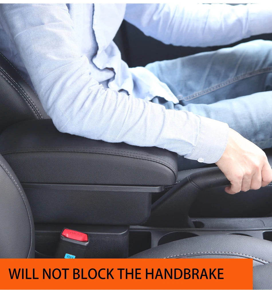 Universaali auton käsinoja säilytystilalla ja valinnaisilla USB-porteilla