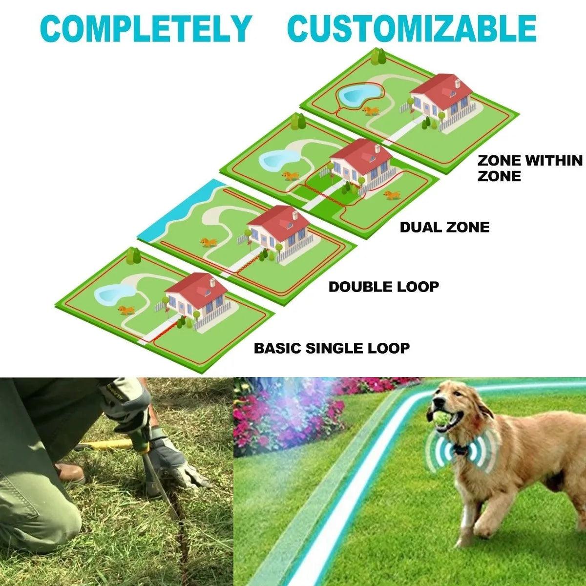 TP16 Pet Dog Electric Fence, Rechargeable Waterproof, 6 Level, Dog Wired Fence Containment, Pet Training Collar, Anti Run Away Spy-shop.com