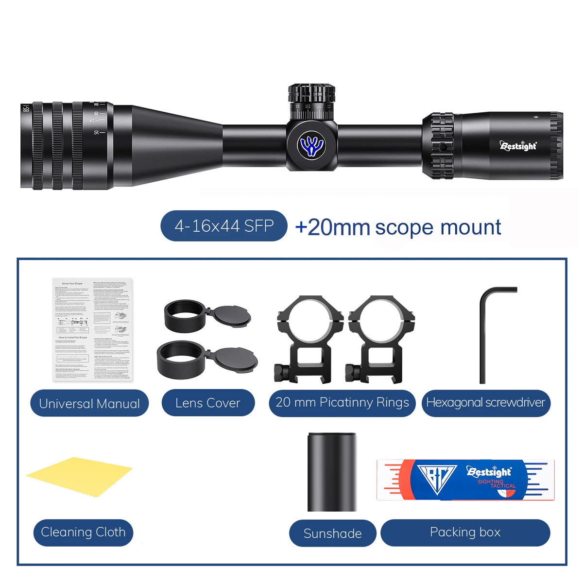 4-16x44 AOE Riflescope - 11 mm sau 20 mm Mount