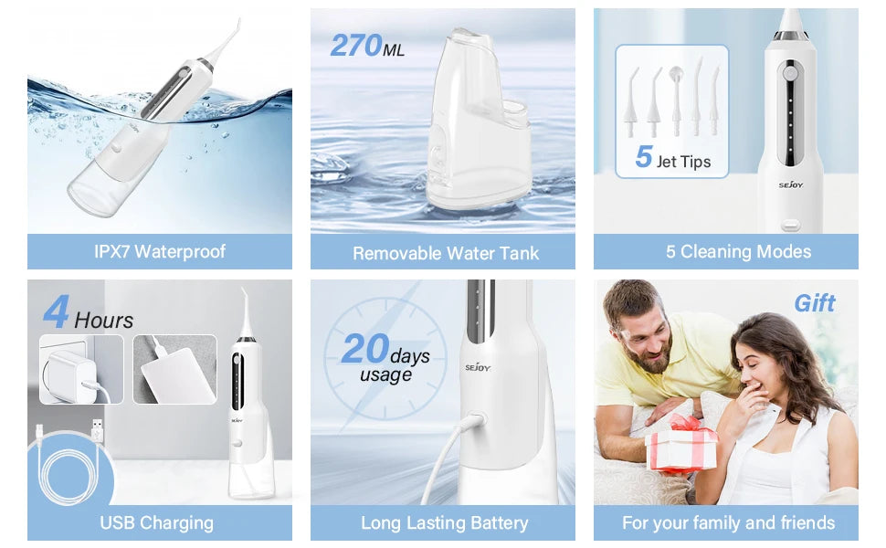 Cordless Electric Water Flosser for Powerful Everyday Oral Care