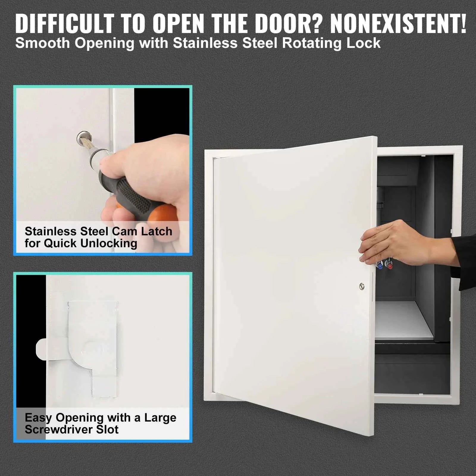 VEVOR 16 inch White Access Panel for Drywall Galvanized Steel Wall and Ceiling Electrical and Plumbing Service Access Door Cover