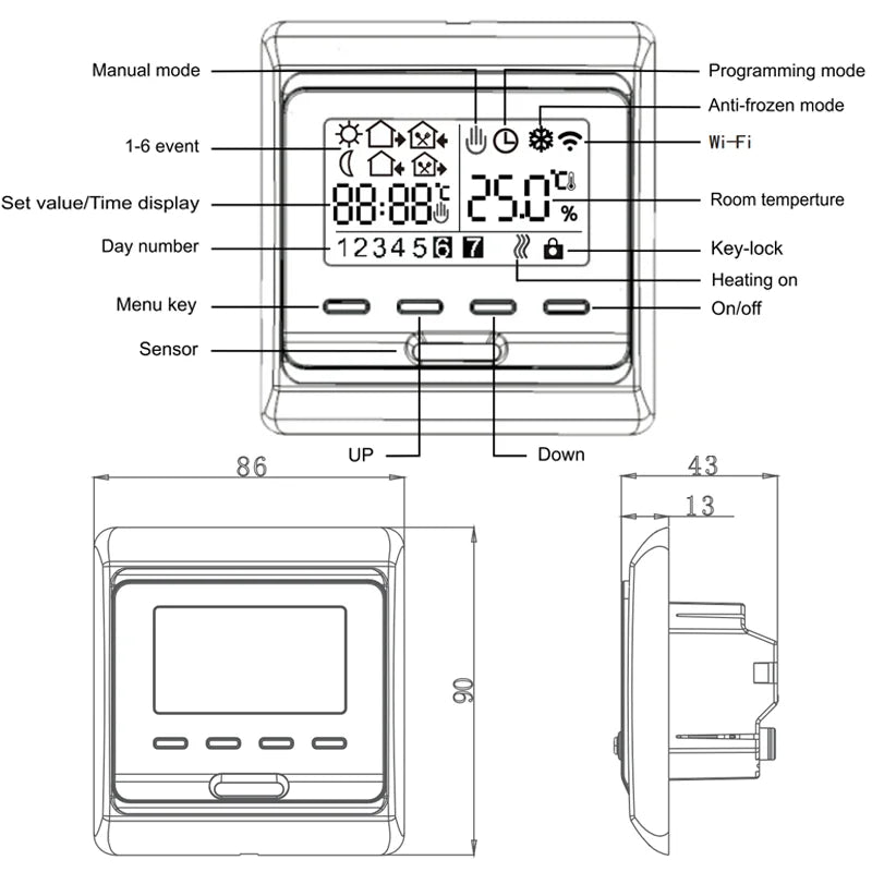 Heating Thermostat - Wi-Fi and Standard Options