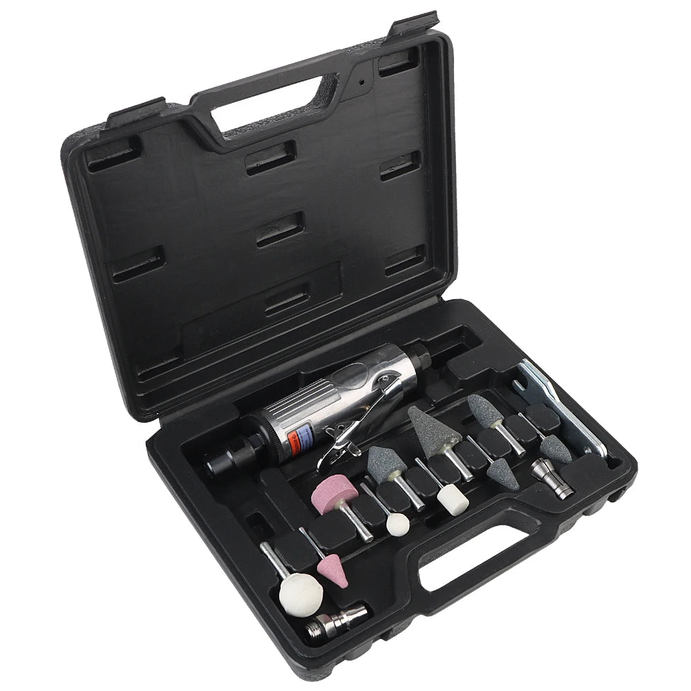 Schleif-Poliermaschine Kit Luftschleifer Meißel Werkzeug 1/4" 1/8" 16 Stück Pneumatischer Fein-Schleifer Luft Feindrehschleifer