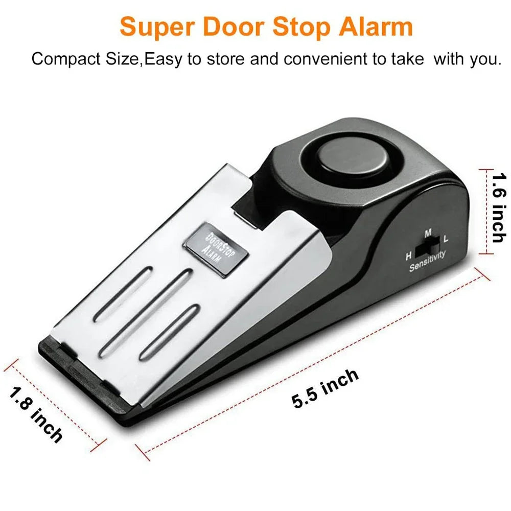 Ștergător de ușă cu dop universal 120dB, portabil, trepte, reglaj sensibilitate, securitate, pentru casă, cămin, călătorii