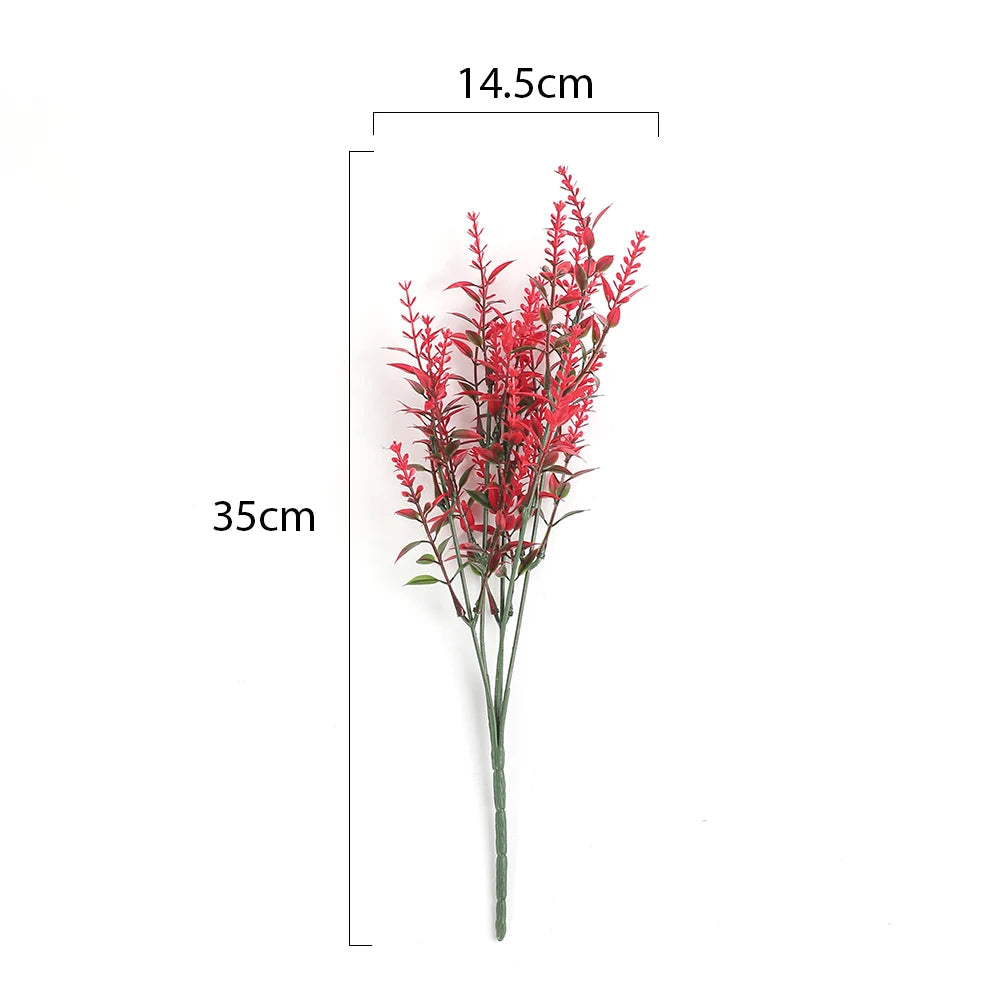 Artificial Flower Plastic Lavender Fake Plant Wedding Home Garden Decoration Bridal Bouquet Photography Props Household Products 